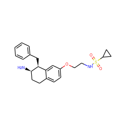 N[C@@H]1CCc2ccc(OCCNS(=O)(=O)C3CC3)cc2[C@@H]1Cc1ccccc1 ZINC000142434336