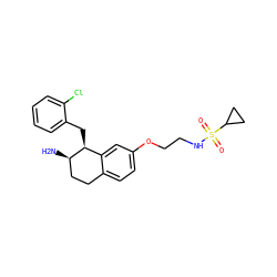 N[C@@H]1CCc2ccc(OCCNS(=O)(=O)C3CC3)cc2[C@@H]1Cc1ccccc1Cl ZINC000143303410