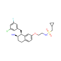 N[C@@H]1CCc2ccc(OCCNS(=O)(=O)CC3CC3)cc2[C@@H]1Cc1cc(F)cc(Cl)c1 ZINC000142483619