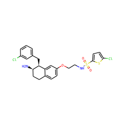 N[C@@H]1CCc2ccc(OCCNS(=O)(=O)c3ccc(Cl)s3)cc2[C@@H]1Cc1cccc(Cl)c1 ZINC000143248878