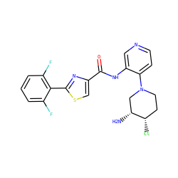 N[C@@H]1CN(c2ccncc2NC(=O)c2csc(-c3c(F)cccc3F)n2)CC[C@@H]1Cl ZINC000169706500