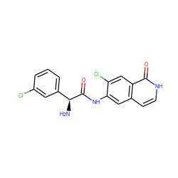N[C@H](C(=O)Nc1cc2cc[nH]c(=O)c2cc1Cl)c1cccc(Cl)c1 ZINC000049037370