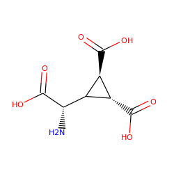 N[C@H](C(=O)O)C1[C@@H](C(=O)O)[C@@H]1C(=O)O ZINC000003995770