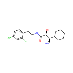 N[C@H](C1CCCCC1)[C@H](O)C(=O)NCCc1ccc(Cl)cc1Cl ZINC000027985995