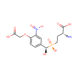 N[C@H](CC[P@](=O)(O)[C@@H](O)c1ccc(OCC(=O)O)c([N+](=O)[O-])c1)C(=O)O ZINC000149037479