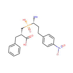 N[C@H](CCc1ccc([N+](=O)[O-])cc1)[P@](=O)(O)C[C@@H](Cc1ccccc1)C(=O)O ZINC000299841237