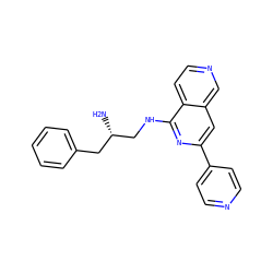 N[C@H](CNc1nc(-c2ccncc2)cc2cnccc12)Cc1ccccc1 ZINC000095560814