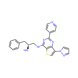 N[C@H](CNc1nc(-c2ccncc2)nc2c(-n3cccn3)csc12)Cc1ccccc1 ZINC000223683193