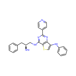 N[C@H](CNc1nc(-c2ccncc2)nc2c(Nc3ccccc3)csc12)Cc1ccccc1 ZINC000223673030