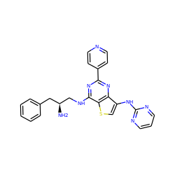 N[C@H](CNc1nc(-c2ccncc2)nc2c(Nc3ncccn3)csc12)Cc1ccccc1 ZINC000223693181