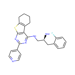 N[C@H](CNc1nc(-c2ccncc2)nc2sc3c(c12)CCCC3)Cc1ccccc1F ZINC000223666248