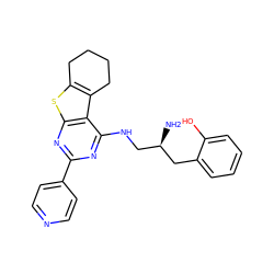 N[C@H](CNc1nc(-c2ccncc2)nc2sc3c(c12)CCCC3)Cc1ccccc1O ZINC000223679297