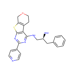 N[C@H](CNc1nc(-c2ccncc2)nc2sc3c(c12)CCOC3)Cc1ccccc1 ZINC000653778454