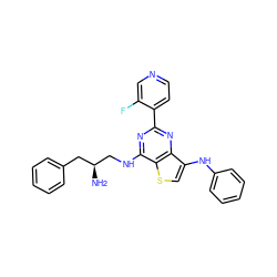 N[C@H](CNc1nc(-c2ccncc2F)nc2c(Nc3ccccc3)csc12)Cc1ccccc1 ZINC000223693421