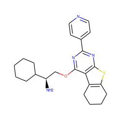 N[C@H](COc1nc(-c2ccncc2)nc2sc3c(c12)CCCC3)C1CCCCC1 ZINC000223672897