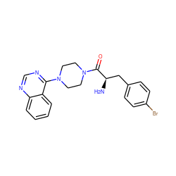 N[C@H](Cc1ccc(Br)cc1)C(=O)N1CCN(c2ncnc3ccccc23)CC1 ZINC000064540049