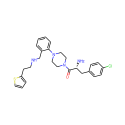 N[C@H](Cc1ccc(Cl)cc1)C(=O)N1CCN(c2ccccc2CNCCc2cccs2)CC1 ZINC000028388972