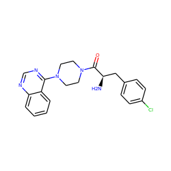 N[C@H](Cc1ccc(Cl)cc1)C(=O)N1CCN(c2ncnc3ccccc23)CC1 ZINC000064548955