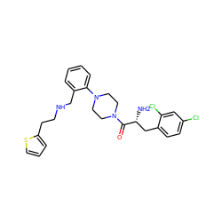 N[C@H](Cc1ccc(Cl)cc1Cl)C(=O)N1CCN(c2ccccc2CNCCc2cccs2)CC1 ZINC000028520501