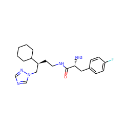 N[C@H](Cc1ccc(F)cc1)C(=O)NCC[C@@H](Cn1cncn1)C1CCCCC1 ZINC000029126514