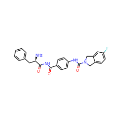 N[C@H](Cc1ccccc1)C(=O)NC(=O)c1ccc(NC(=O)N2Cc3ccc(F)cc3C2)cc1 ZINC001772593974