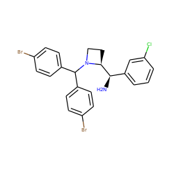 N[C@H](c1cccc(Cl)c1)[C@@H]1CCN1C(c1ccc(Br)cc1)c1ccc(Br)cc1 ZINC000026935162