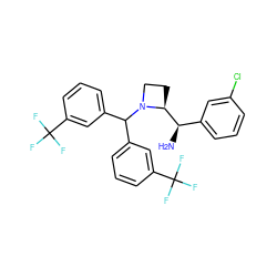 N[C@H](c1cccc(Cl)c1)[C@@H]1CCN1C(c1cccc(C(F)(F)F)c1)c1cccc(C(F)(F)F)c1 ZINC000022941581