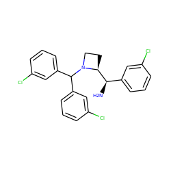 N[C@H](c1cccc(Cl)c1)[C@@H]1CCN1C(c1cccc(Cl)c1)c1cccc(Cl)c1 ZINC000022941579