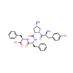 N[C@H]1C[C@@H](C(=O)N[C@@H](Cc2ccccc2)C(=O)N[C@H](Cc2ccccc2)C(=O)O)N(C(=O)[C@@H](N)Cc2ccc(O)cc2)C1 ZINC000095552316