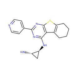 N[C@H]1C[C@@H]1Nc1nc(-c2ccncc2)nc2sc3c(c12)CCCC3 ZINC000223665696