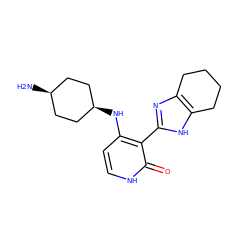 N[C@H]1CC[C@@H](Nc2cc[nH]c(=O)c2-c2nc3c([nH]2)CCCC3)CC1 ZINC000653731190