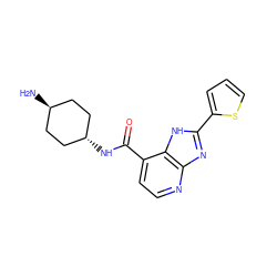 N[C@H]1CC[C@H](NC(=O)c2ccnc3nc(-c4cccs4)[nH]c23)CC1 ZINC000653680409