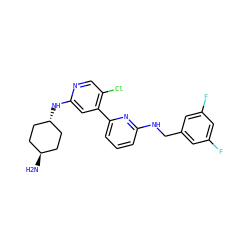 N[C@H]1CC[C@H](Nc2cc(-c3cccc(NCc4cc(F)cc(F)c4)n3)c(Cl)cn2)CC1 ZINC000261093701