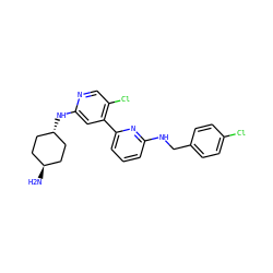 N[C@H]1CC[C@H](Nc2cc(-c3cccc(NCc4ccc(Cl)cc4)n3)c(Cl)cn2)CC1 ZINC000261085363