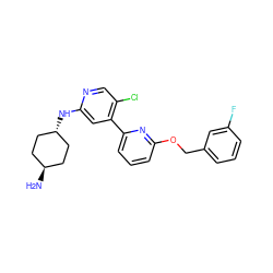 N[C@H]1CC[C@H](Nc2cc(-c3cccc(OCc4cccc(F)c4)n3)c(Cl)cn2)CC1 ZINC000261187264