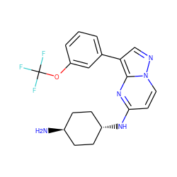 N[C@H]1CC[C@H](Nc2ccn3ncc(-c4cccc(OC(F)(F)F)c4)c3n2)CC1 ZINC000299825142