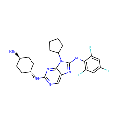 N[C@H]1CC[C@H](Nc2ncc3nc(Nc4c(F)cc(F)cc4F)n(C4CCCC4)c3n2)CC1 ZINC000254119911