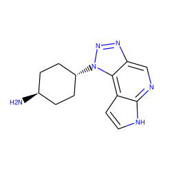 N[C@H]1CC[C@H](n2nnc3cnc4[nH]ccc4c32)CC1 ZINC000261080390