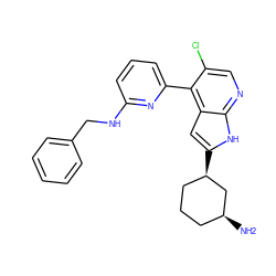 N[C@H]1CCC[C@@H](c2cc3c(-c4cccc(NCc5ccccc5)n4)c(Cl)cnc3[nH]2)C1 ZINC000220205682