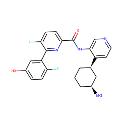 N[C@H]1CCC[C@@H](c2ccncc2NC(=O)c2ccc(F)c(-c3cc(O)ccc3F)n2)C1 ZINC000167808478