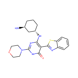 N[C@H]1CCC[C@H](Nc2nc(N3CCOCC3)[nH]c(=O)c2-c2nc3ccccc3s2)C1 ZINC000473114948