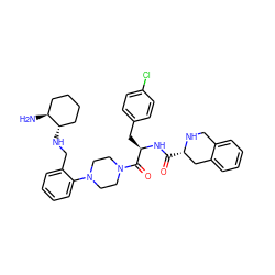 N[C@H]1CCCC[C@@H]1NCc1ccccc1N1CCN(C(=O)[C@@H](Cc2ccc(Cl)cc2)NC(=O)[C@H]2Cc3ccccc3CN2)CC1 ZINC000028351745