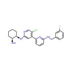 N[C@H]1CCCC[C@H]1Nc1cc(-c2cccc(NCc3cccc(F)c3)n2)c(Cl)cn1 ZINC000169703753