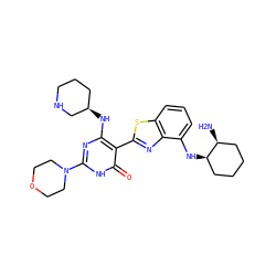 N[C@H]1CCCC[C@H]1Nc1cccc2sc(-c3c(N[C@@H]4CCCNC4)nc(N4CCOCC4)[nH]c3=O)nc12 ZINC001772577174