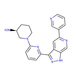 N[C@H]1CCCN(c2cccc(-c3n[nH]c4cnc(-c5cccnc5)cc34)n2)C1 ZINC000205242628