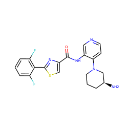 N[C@H]1CCCN(c2ccncc2NC(=O)c2csc(-c3c(F)cccc3F)n2)C1 ZINC000169215559