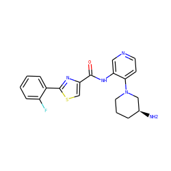 N[C@H]1CCCN(c2ccncc2NC(=O)c2csc(-c3ccccc3F)n2)C1 ZINC000169706522