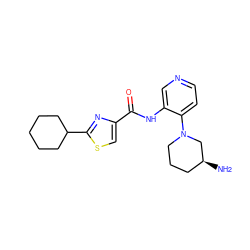 N[C@H]1CCCN(c2ccncc2NC(=O)c2csc(C3CCCCC3)n2)C1 ZINC000169239257