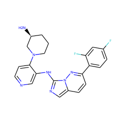 N[C@H]1CCCN(c2ccncc2Nc2ncc3ccc(-c4ccc(F)cc4F)nn23)C1 ZINC000143824467