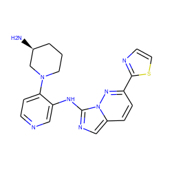 N[C@H]1CCCN(c2ccncc2Nc2ncc3ccc(-c4nccs4)nn23)C1 ZINC000144098858